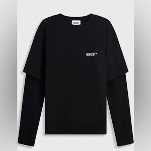KROST MENS LAYERED TEE BLACK SIZE LARGE NWOT